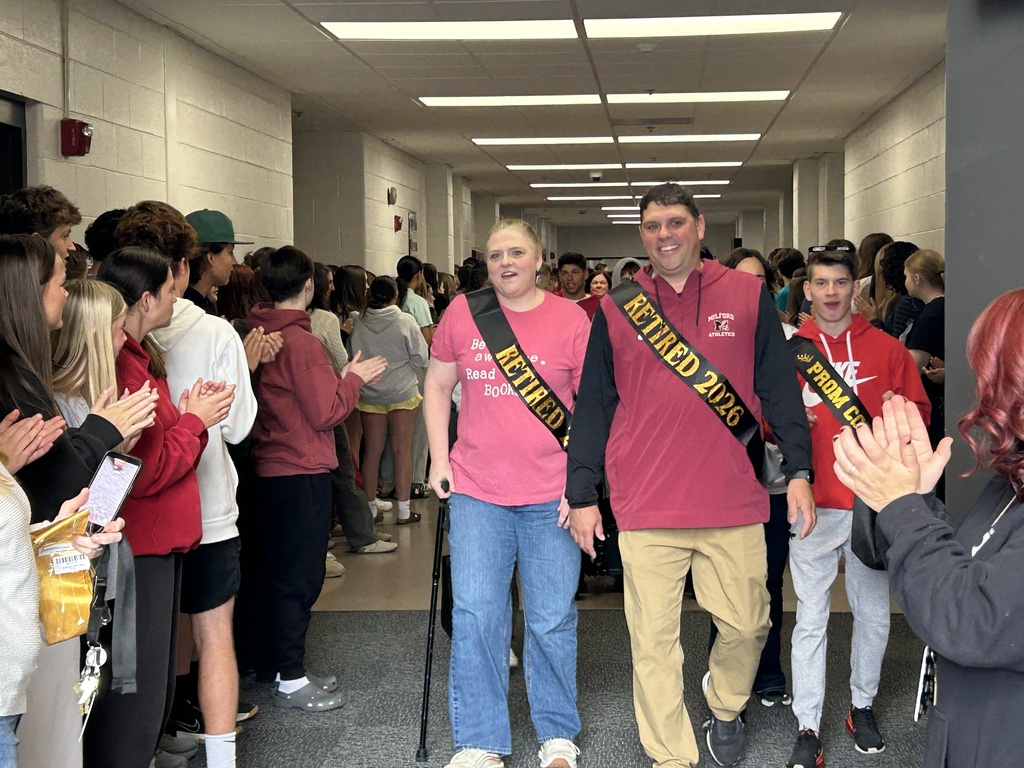 Milford High Principal Kevin McKenna participated in senior clap out. 
