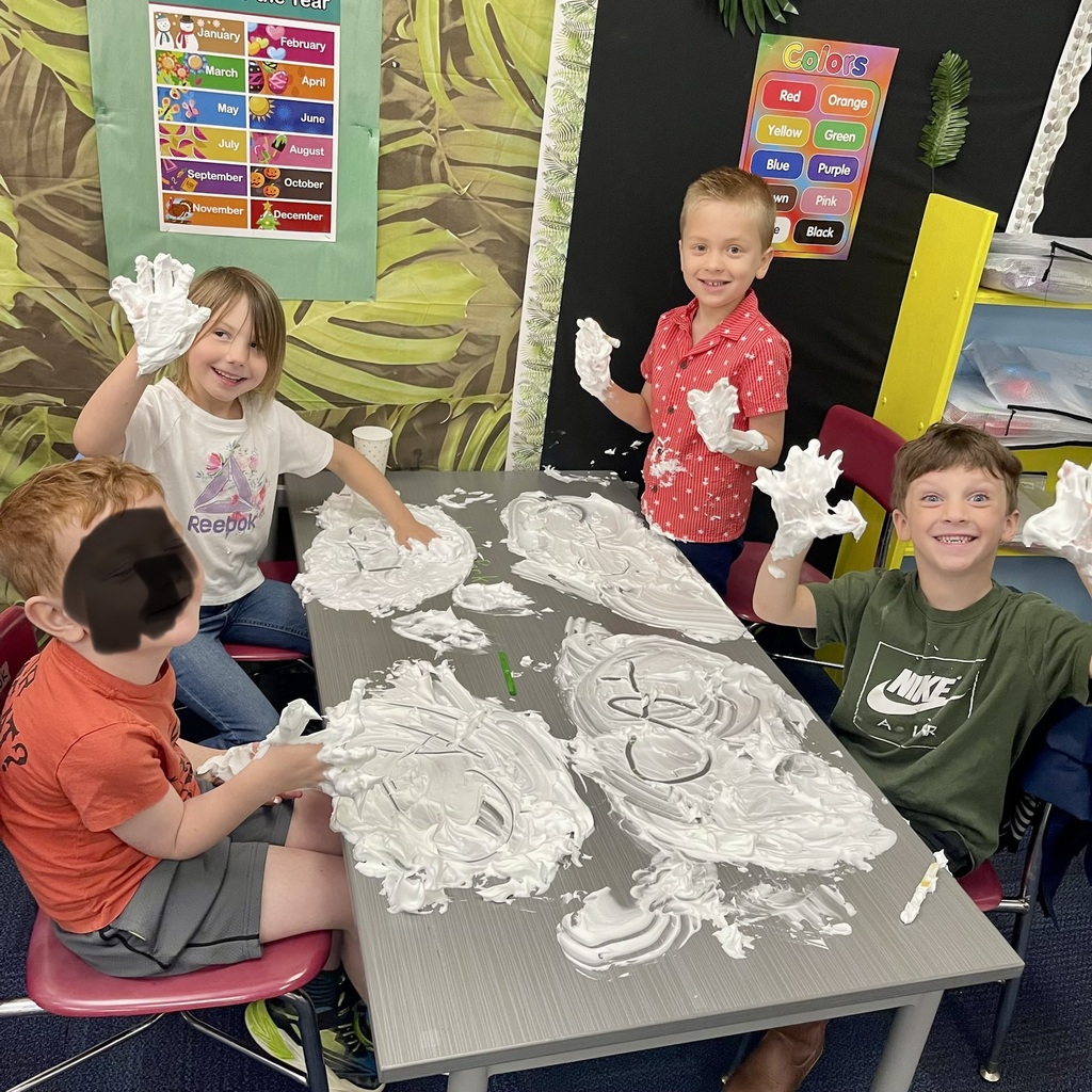 Making words with shaving cream!