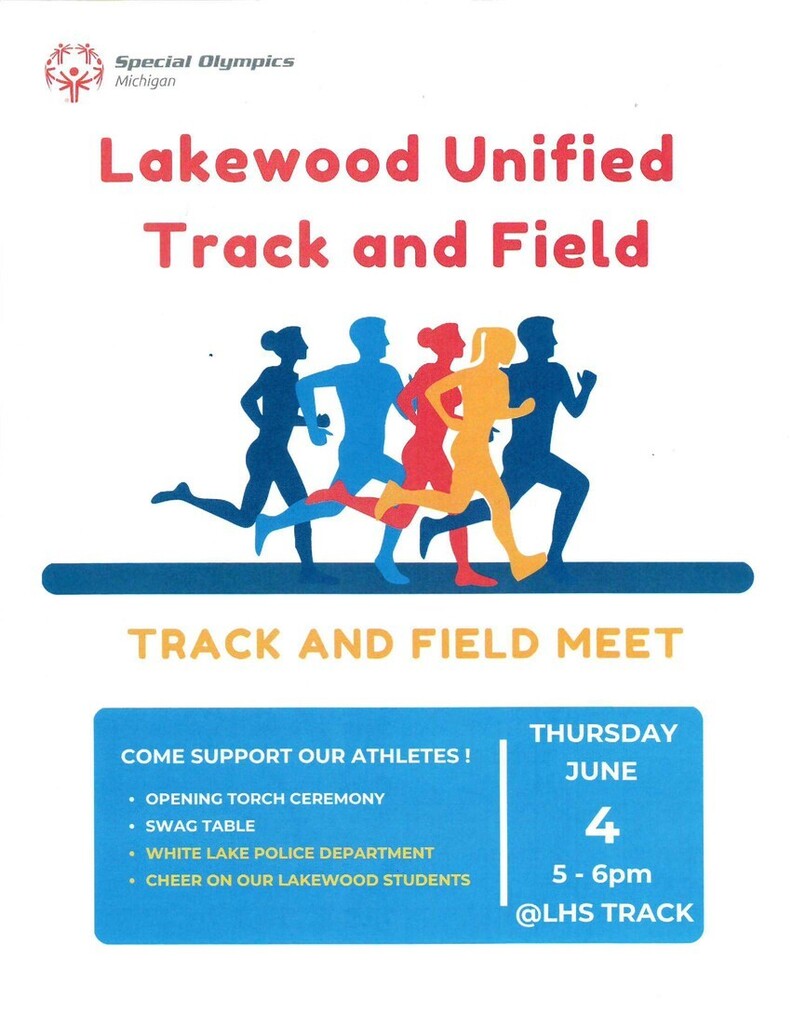 lakewood unified track and field event june 11th 5-6 PM