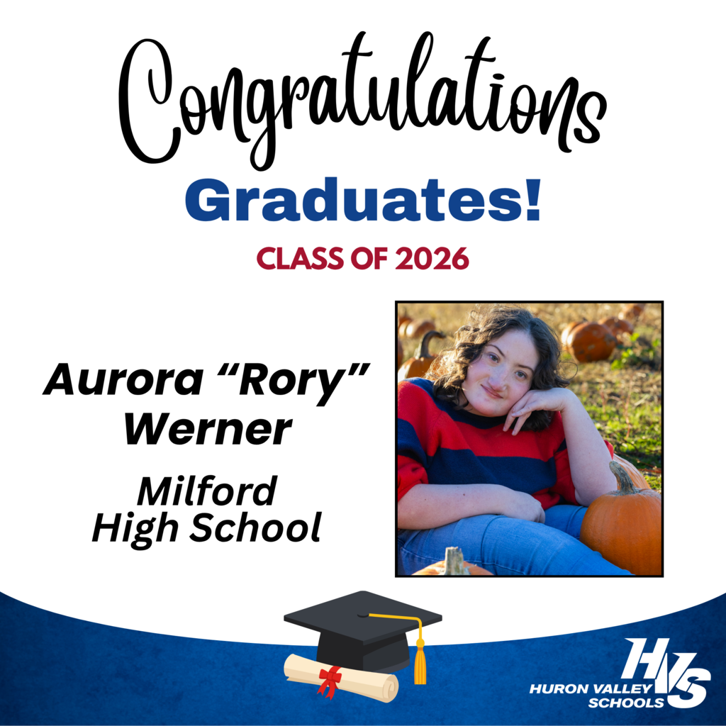 GFX & Photo honoring Aurora Werner -- recent MHS grad