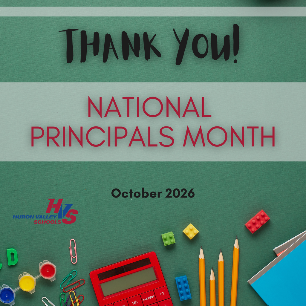 Gfx with school supplies and items on a chalkboard.. that reads "National Principals Months"
