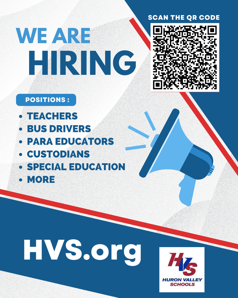 gfx that reads "we are hiring... teachers bus drivers PARA EDUCATORS custodians special education more."