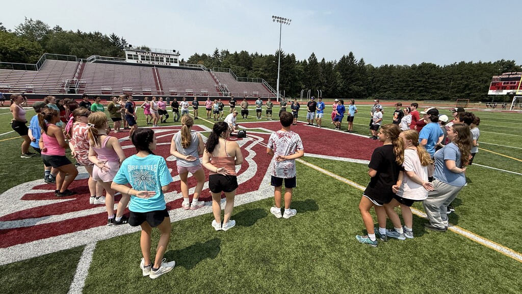 photo of marching band member in a circle
