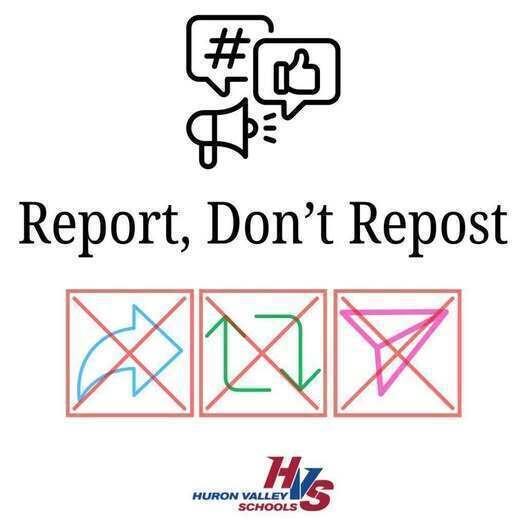 Gfx that reads "report, dont repost'