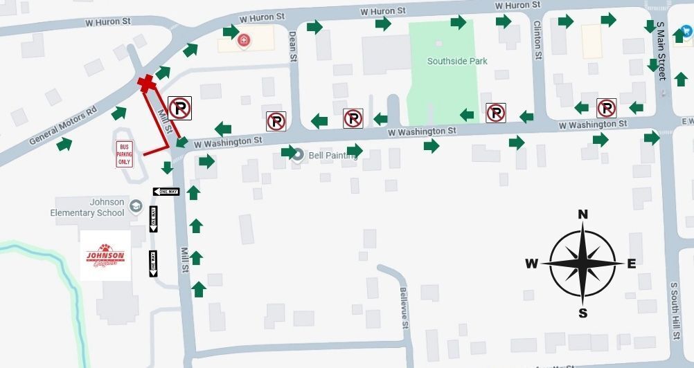 Traffic Flow Map for Johnson Elementary 
