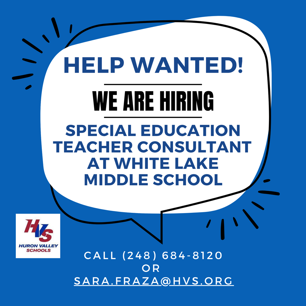 graphic that reads "Special Education Teacher Consultant at White Lake Middle School"