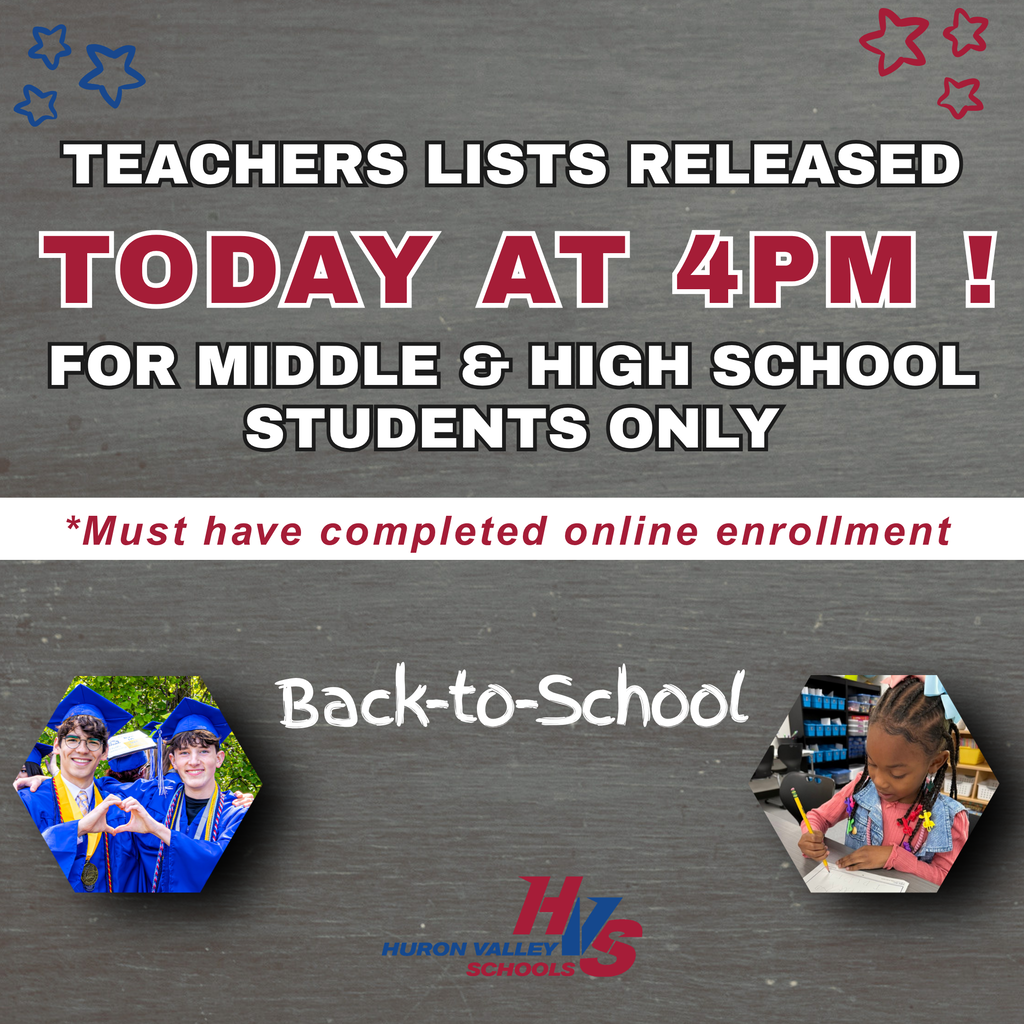 Graphic that reads " FOR MIDDLE & HIGH SCHOOL STUDENTS ONLY today at 4pm ! TEACHERS LISTS RELEASED" 