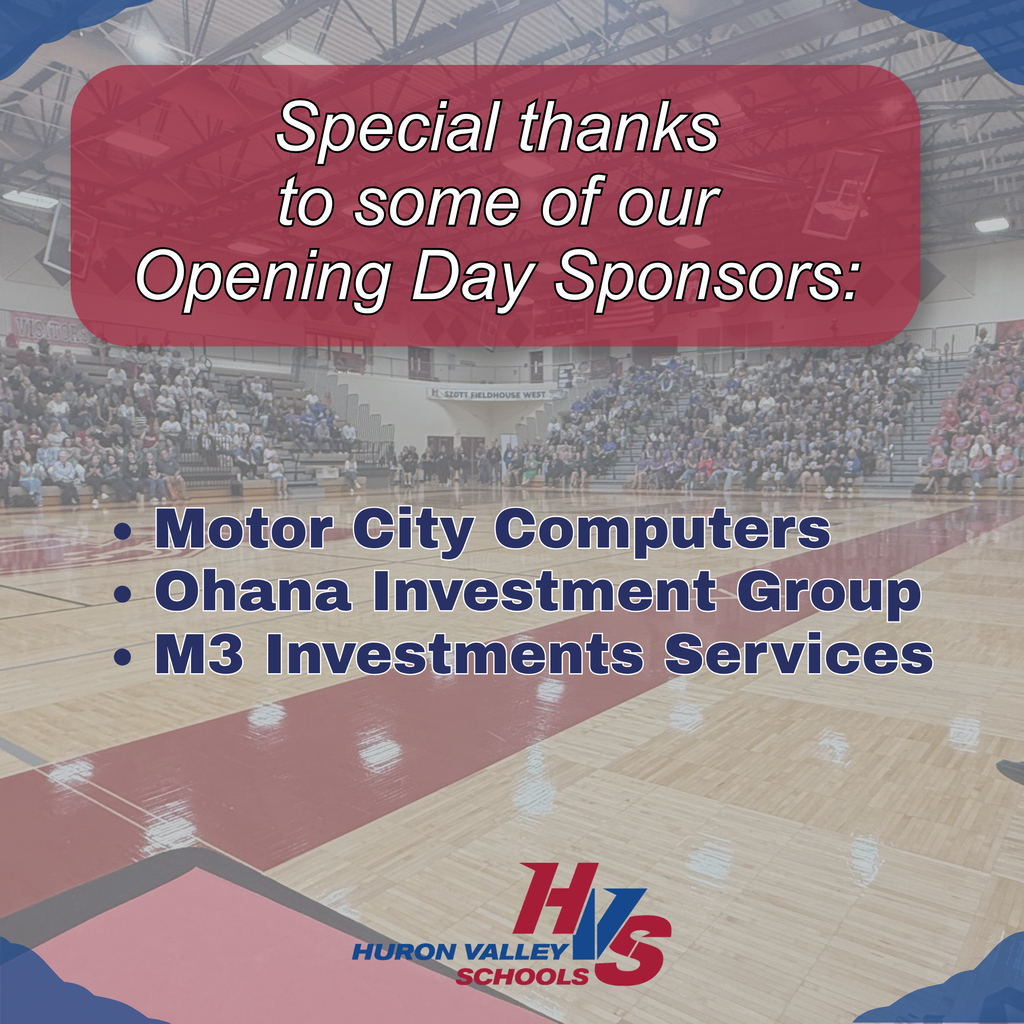 graphic with gymnasium in the background and the words "Special thanks to some of our Opening Day Sponsors: Motor City Computers Ohana Investment Group M3 Investments Services" in the foreground.