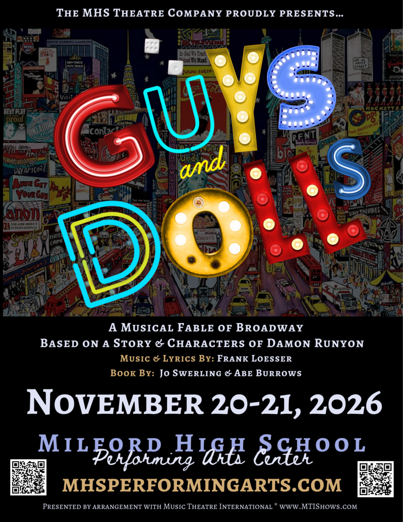 Auditions for the MHS Fall Musical GUYS & DOLLS will be Sept. 10 & 11 after school in the Choir Room. Materials are online at www.mhsperformingarts.com