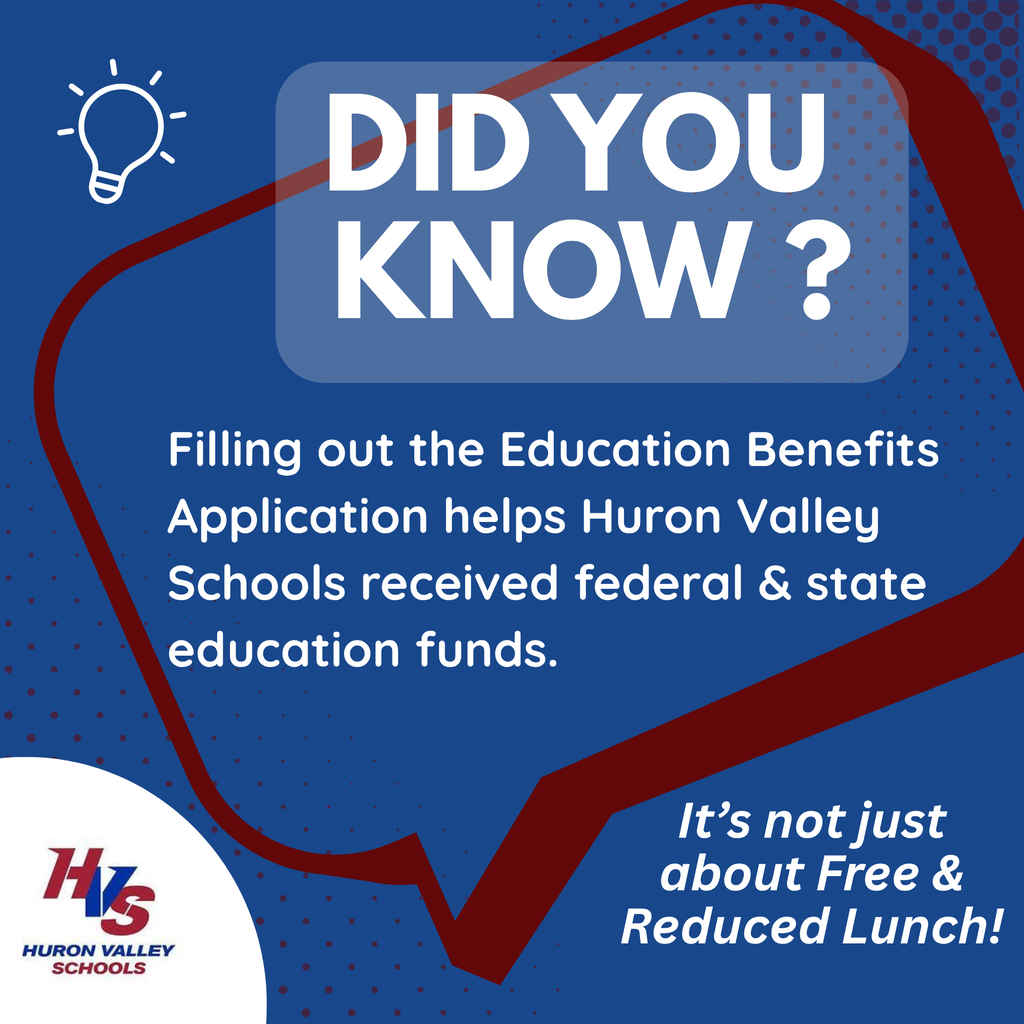 blue & red gfx that reads "Filling out the Education Benefits Application may lead to reduced fees in AP exams, college application fees, pay-to-participate fees & more."