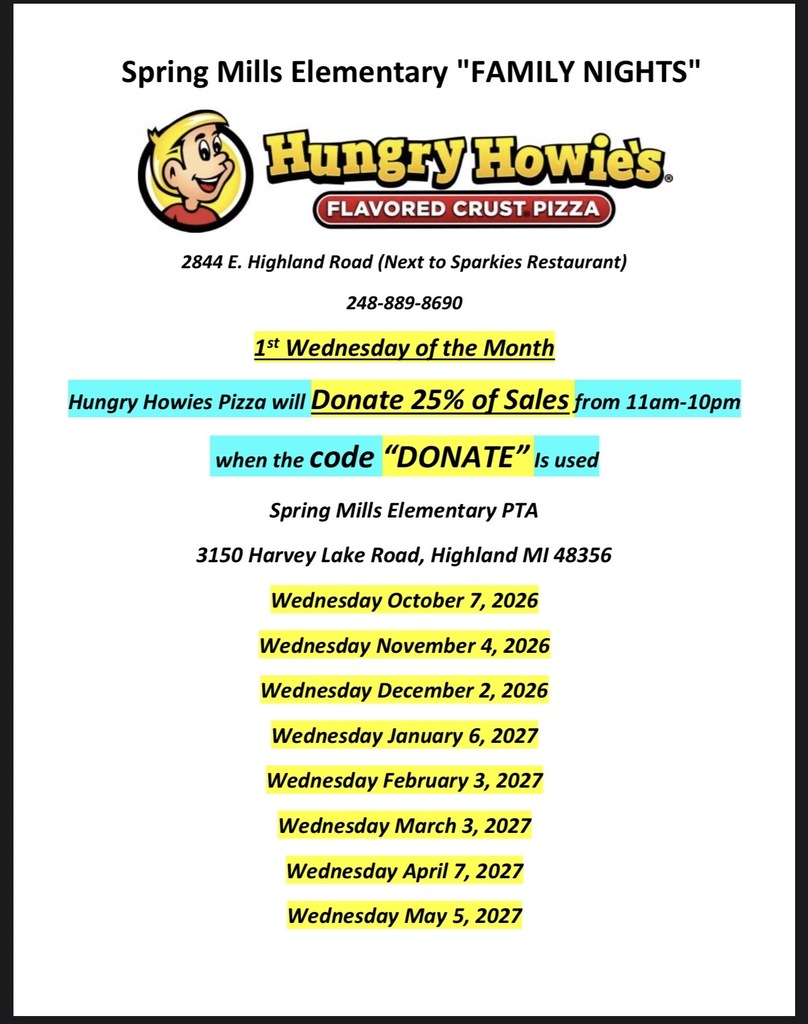 Spring Mills Hungry Howies Fundraiser Nights