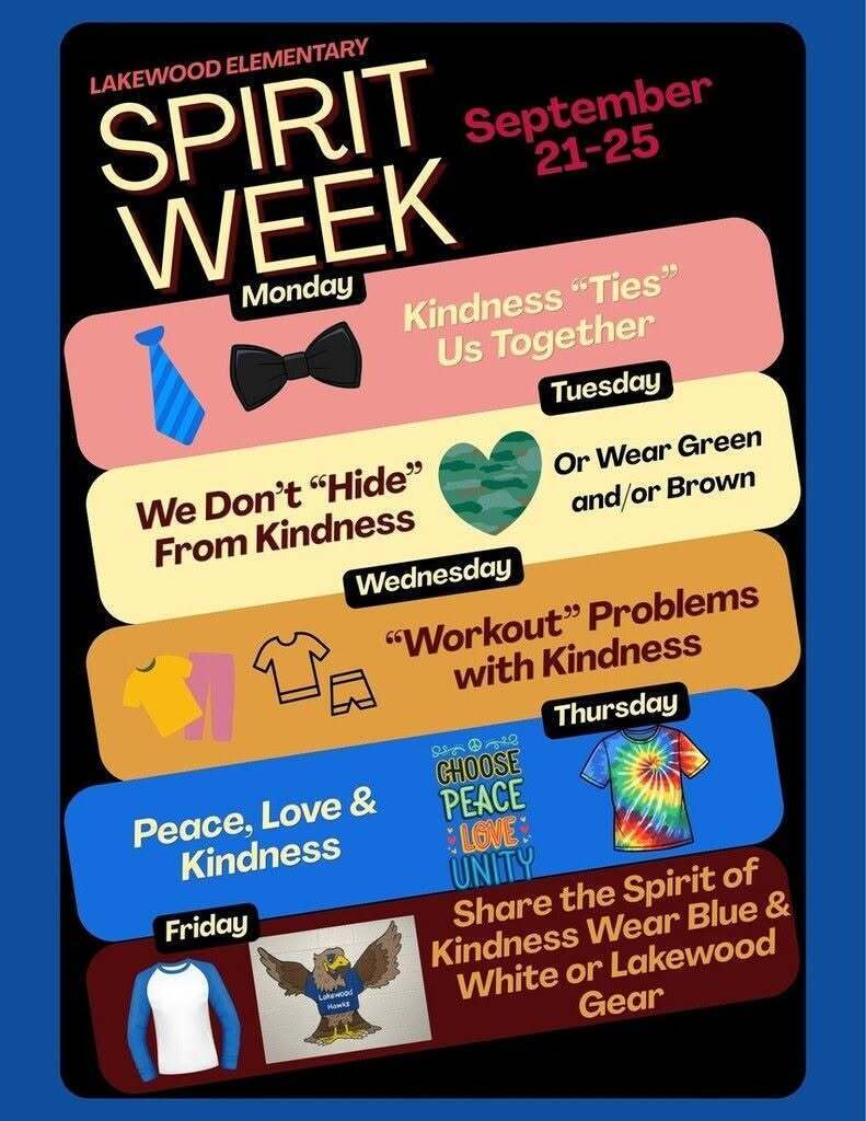 spirit week sept 21-25