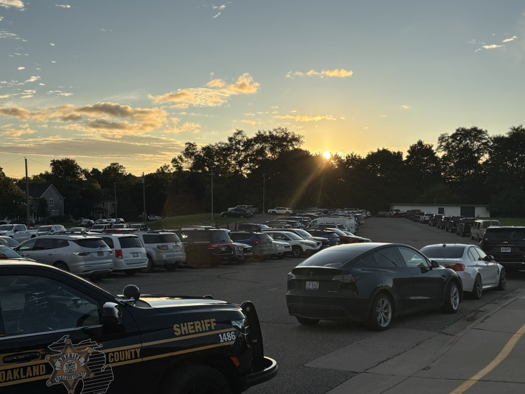the sunset on the Muir parking lot