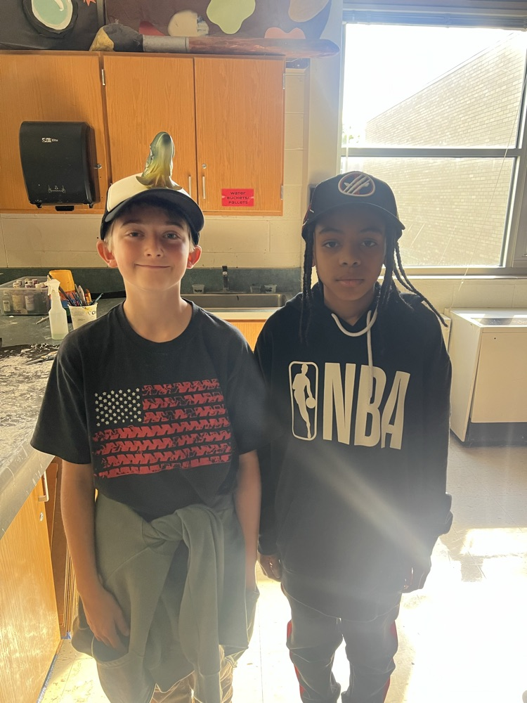 two students participating in spirit week