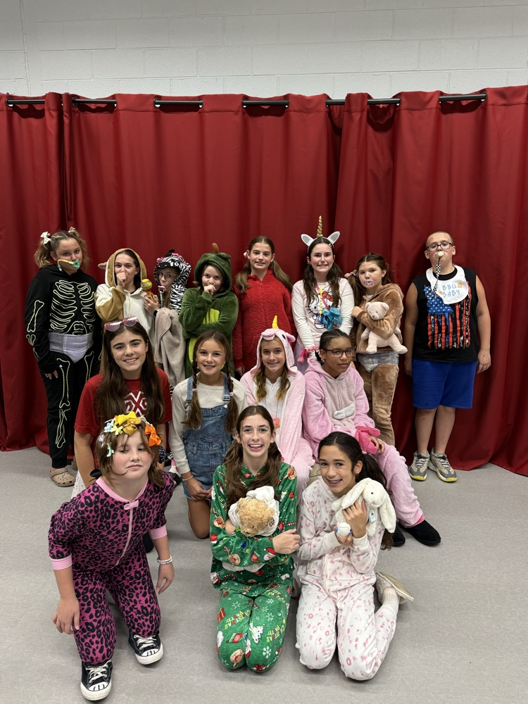 group shot of students dressed as babies