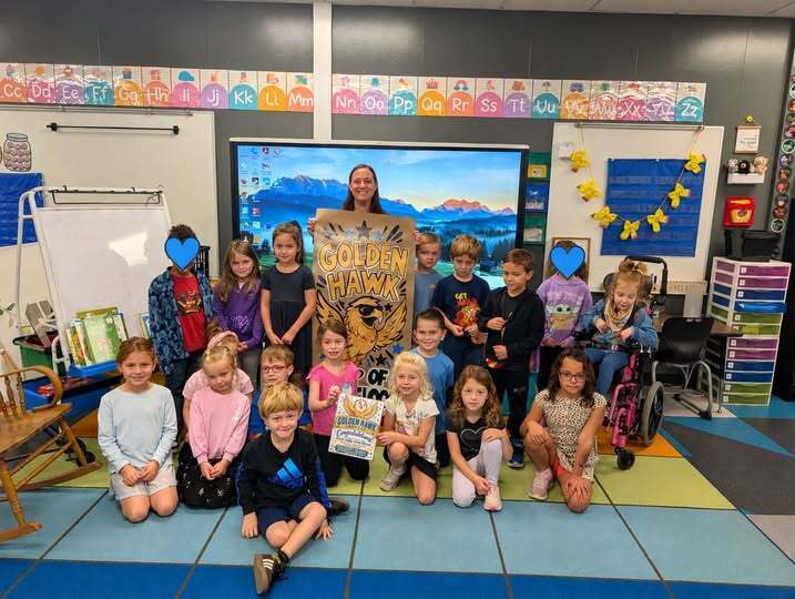 Mrs anderson's class won the golden hawk award