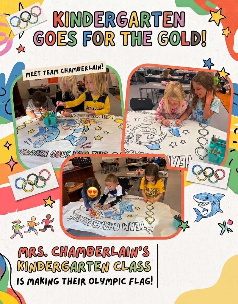 Kindergarten making fun run flag