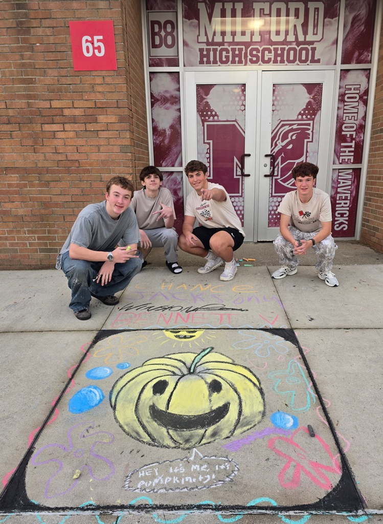Spanish III students took to the sidewalks to show off their creativity after completing their art unit! #BeAMAV