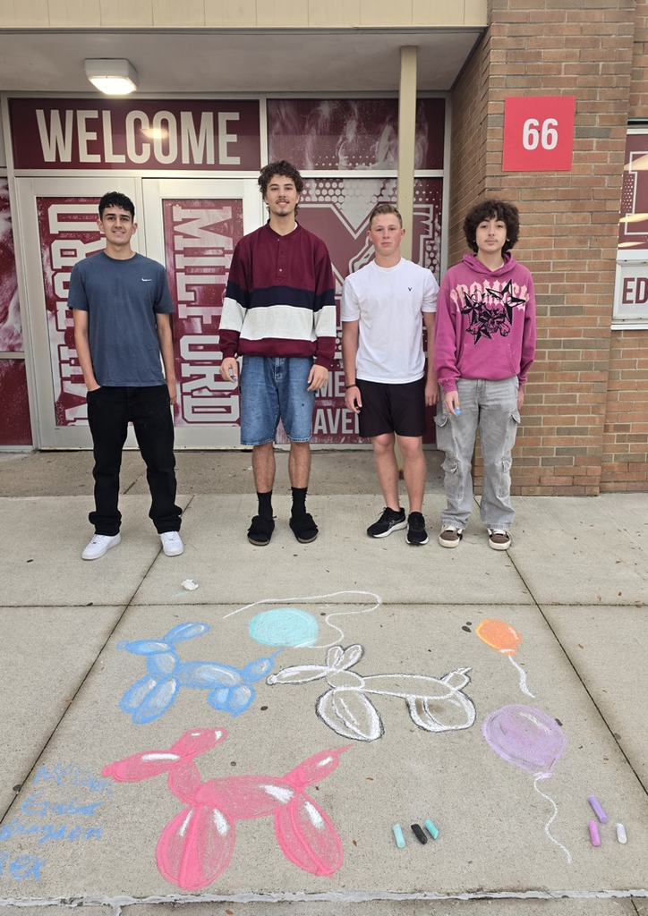 Spanish III students took to the sidewalks to show off their creativity after completing their art unit! #BeAMAV