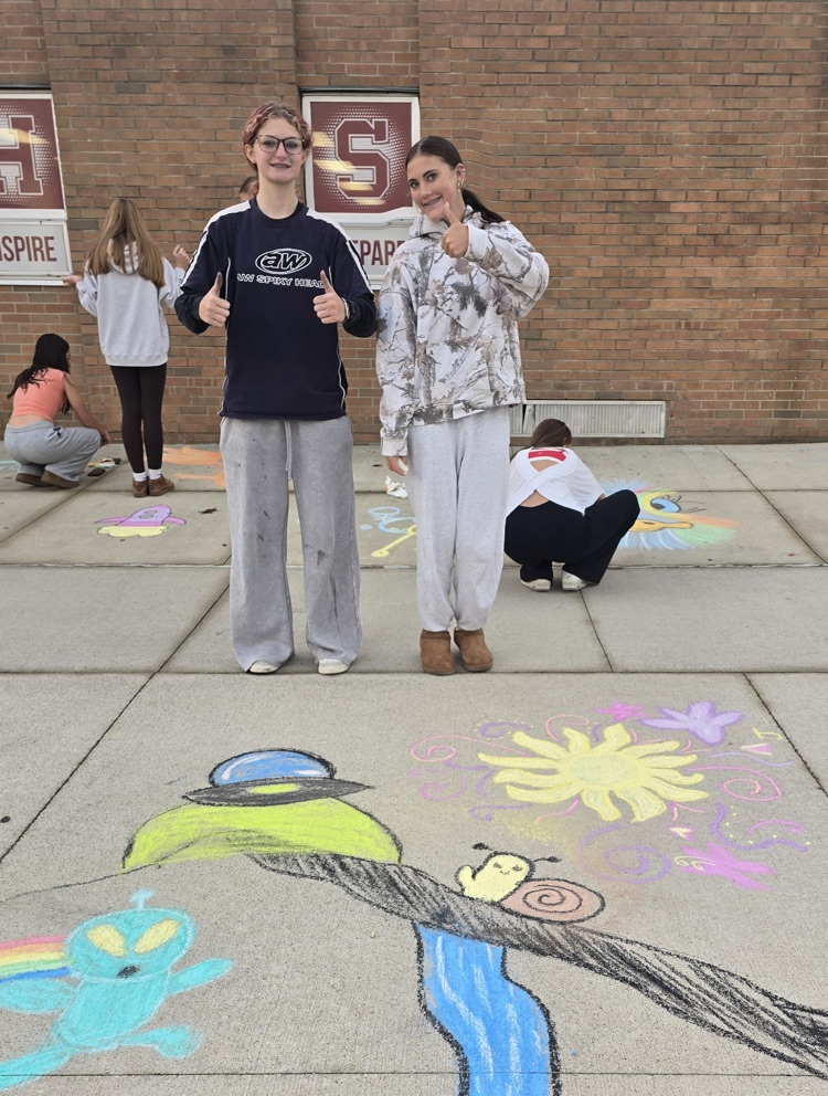 Spanish III students took to the sidewalks to show off their creativity after completing their art unit! #BeAMAV
