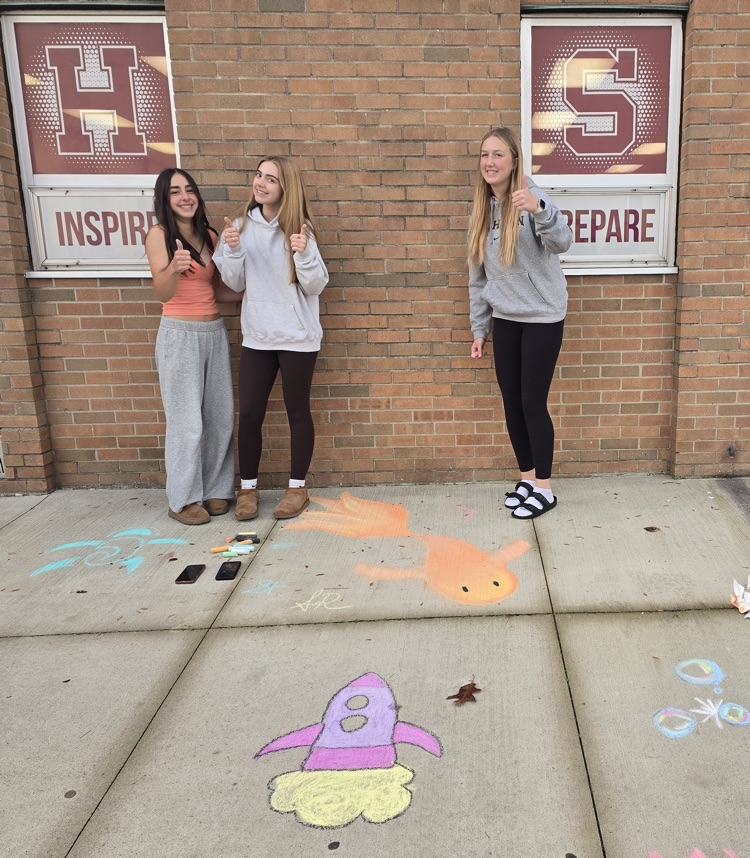 Spanish III students took to the sidewalks to show off their creativity after completing their art unit! #BeAMAV