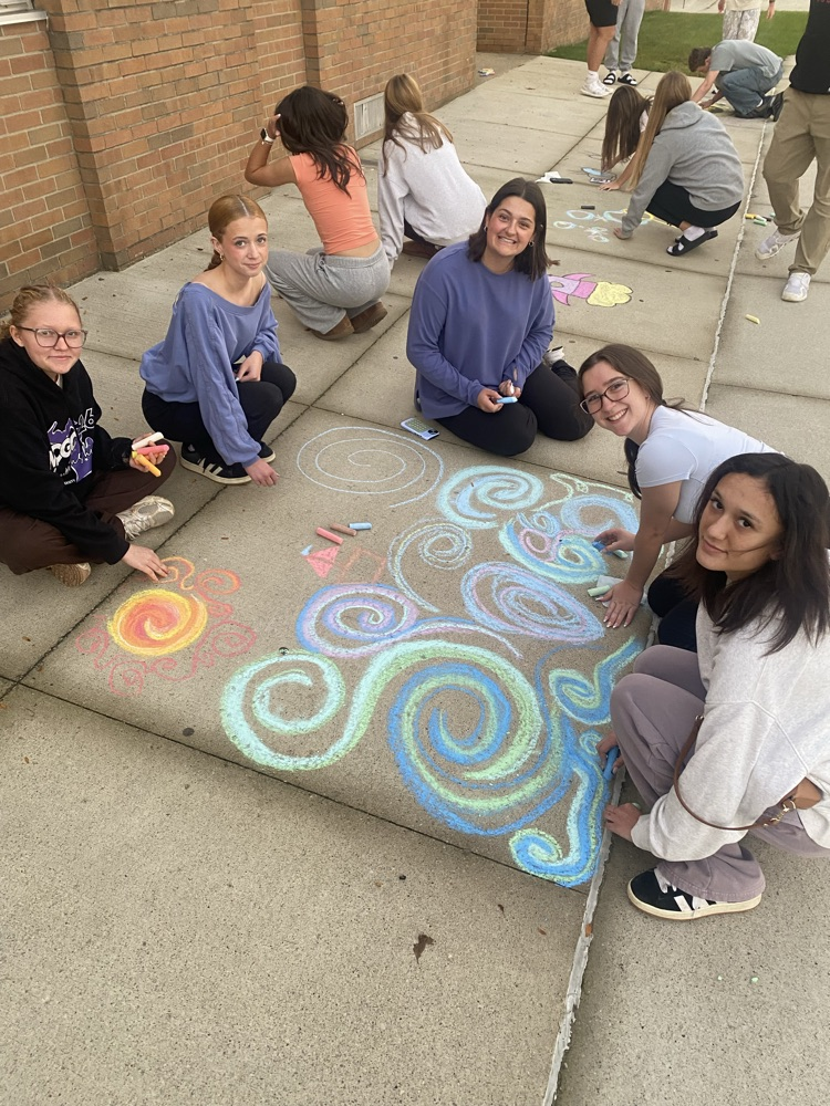 Spanish III students took to the sidewalks to show off their creativity after completing their art unit! #BeAMAV