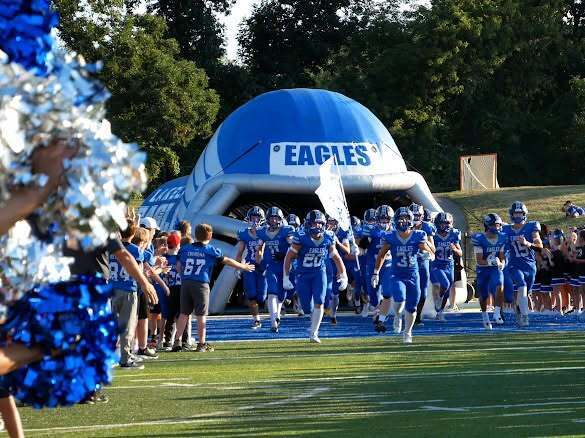Lakeland football team running out on the field