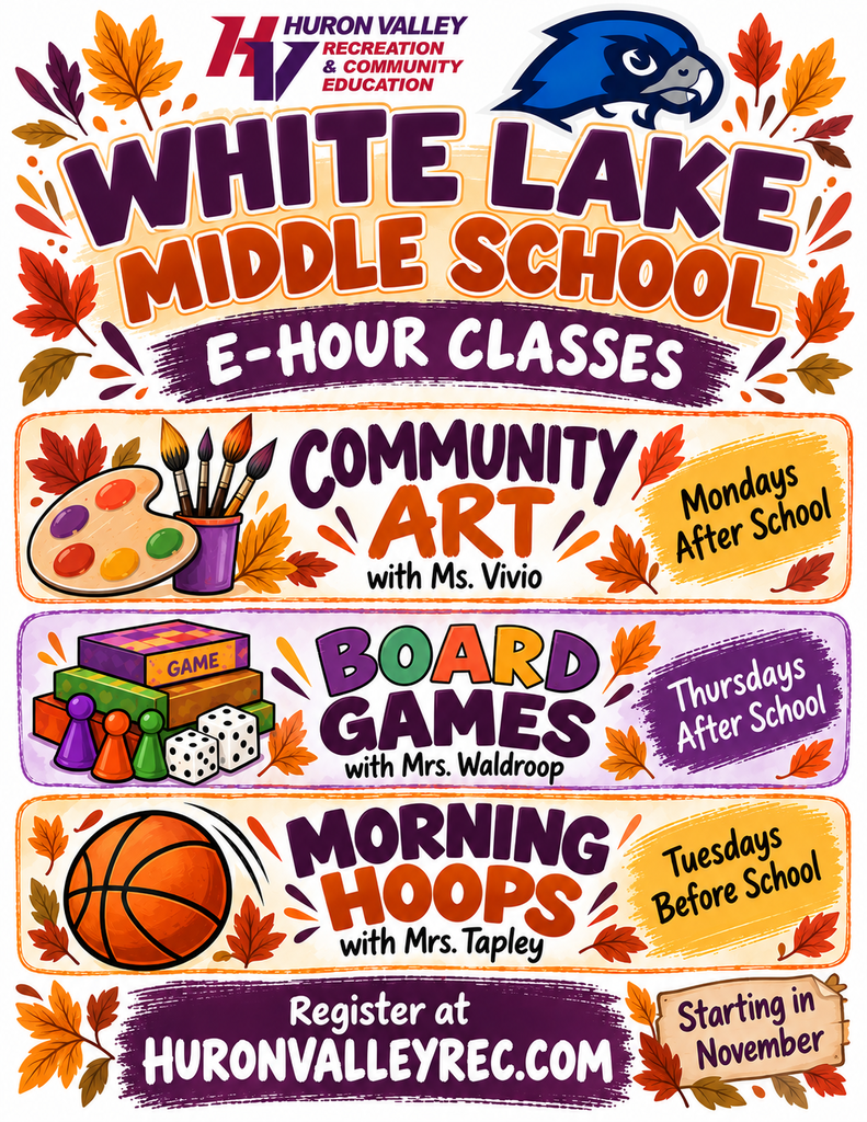 WLMS E-Hour Classes - Community Art, Board Games, Morning Hoops