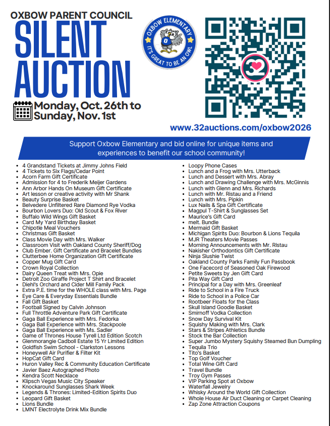 Silent Auction flyer
