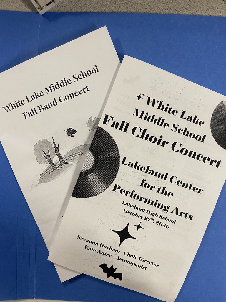 Fall Concert programs for Band and Choir