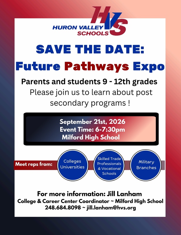 Future Pathways Night at MHS 9/1 at 6pm.