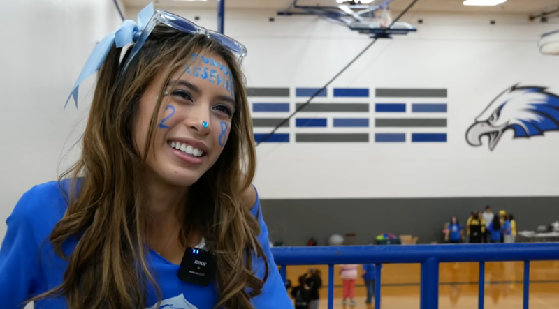 photo of student with painted face