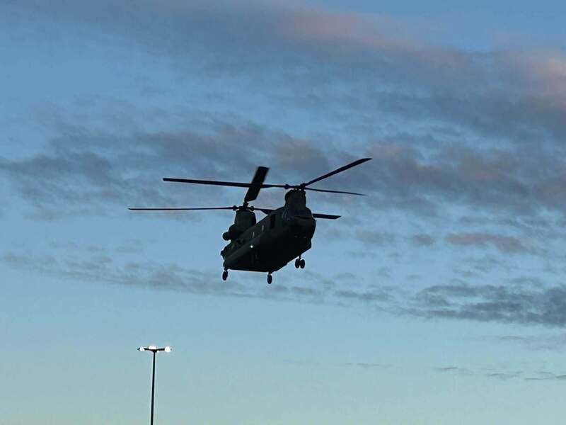 photo of chinook helicopter in the sky flying
