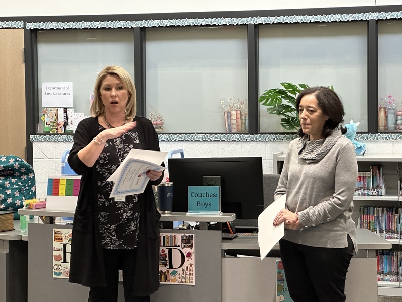 Denise Endicott explaining her grant