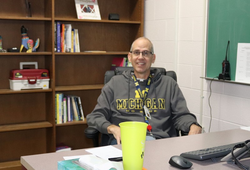 Mr. Dawson at his desk