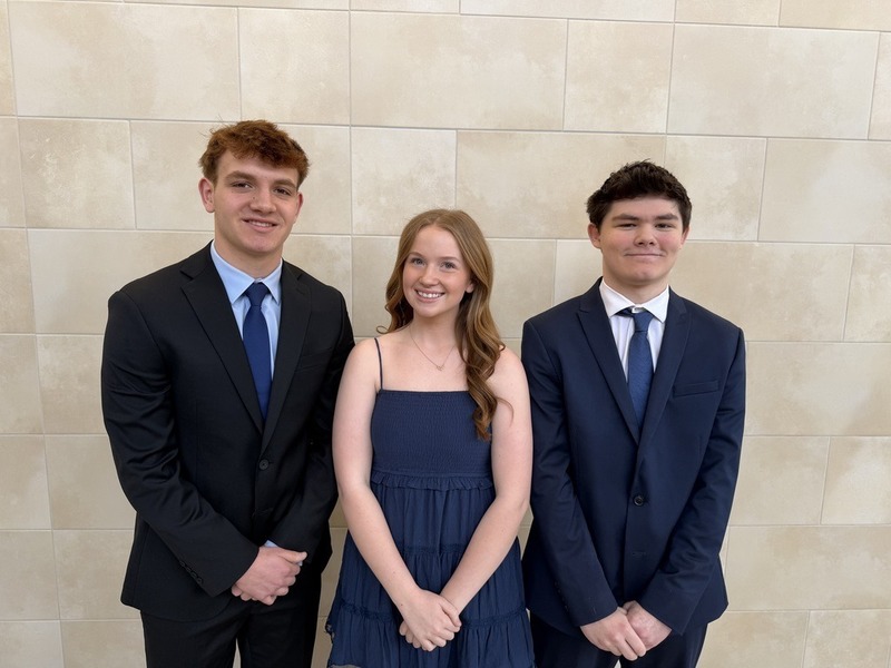 Co-Valedictorians are Landon Johns and Jacob Beck, who share the highest academic honor for their class. The Salutatorian is Meredith Peterson.
