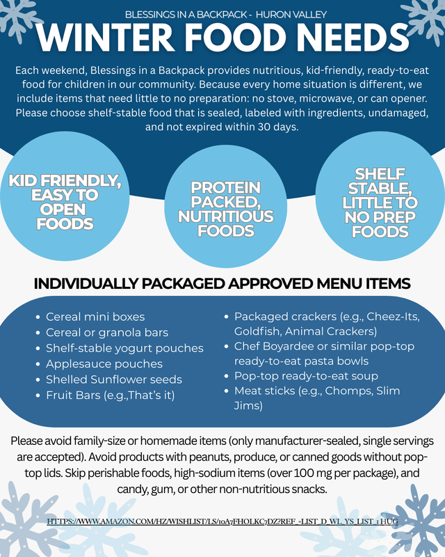 Blessings in a Backpack flyer