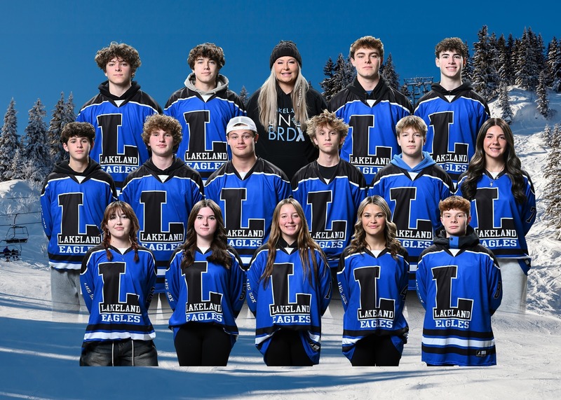 Image of Lakeland snowboard team group photo 
