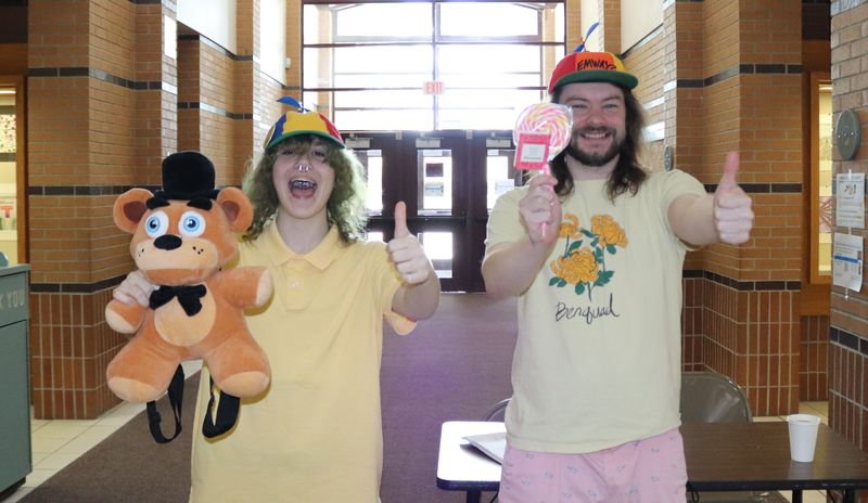Student and teacher on meme day