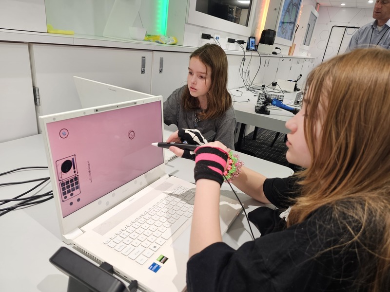 student using laptop during STEM Session