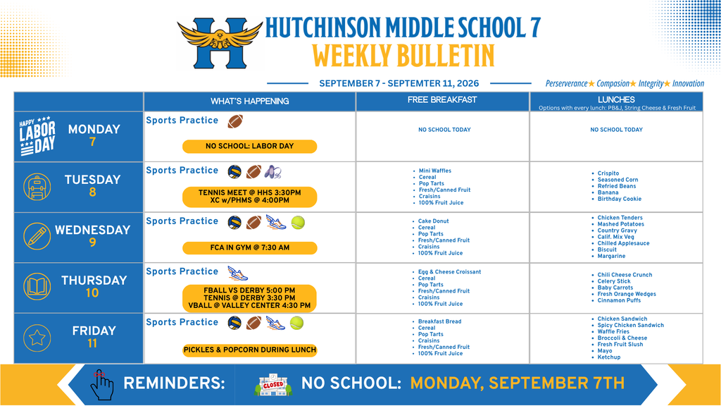 HMS7 Weekly Bulleting Sept 7 - 11