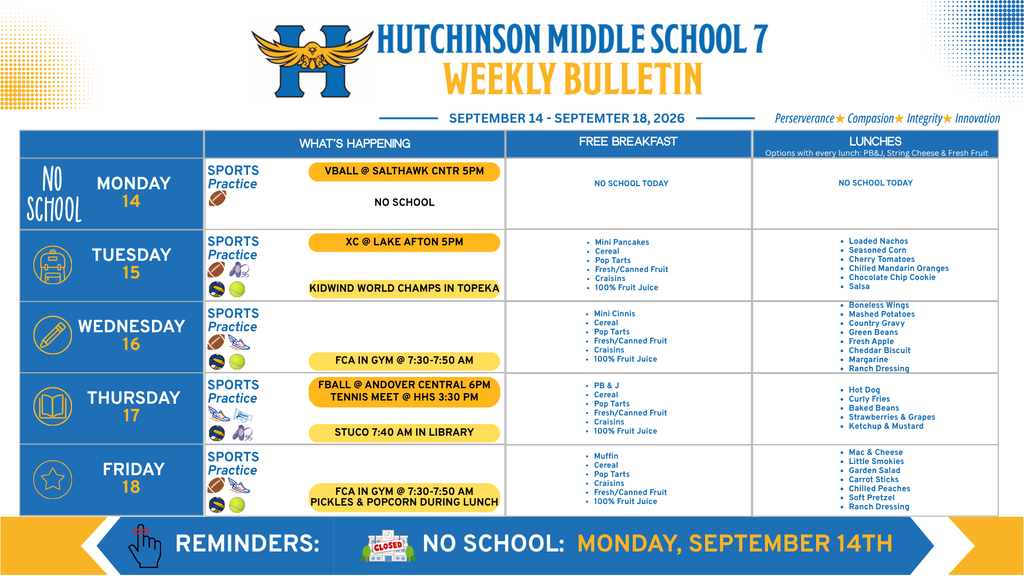 HMS7 Weekly Bulleting Sept 14 - 18