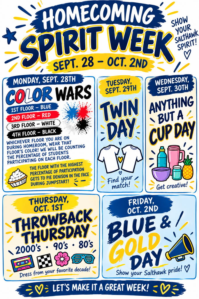 Homecoming Spirit Week Sept 28-Oct2
