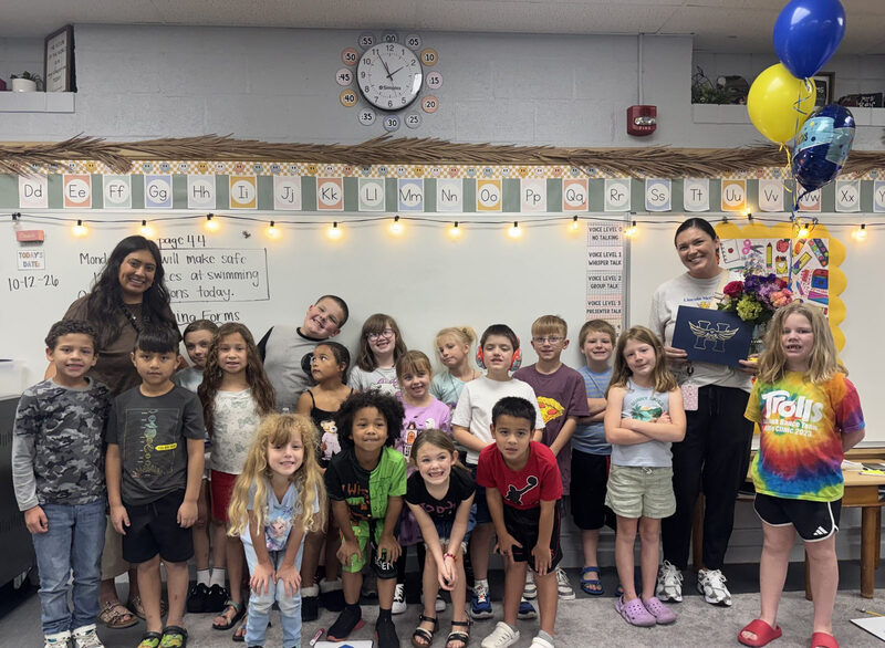 classroom of kids with Jessica Ray