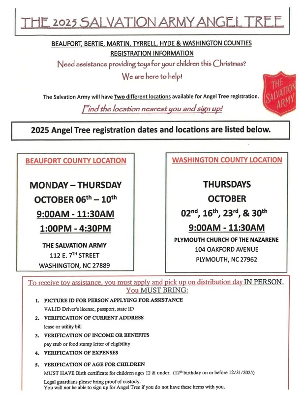 Salvation Army Angel Tree Flyer in English