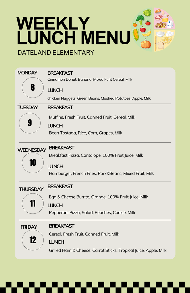 Weekly Menu 9-8-25 to 9-12-25