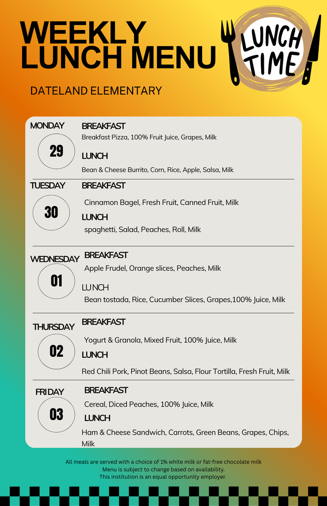 Lunch Menu