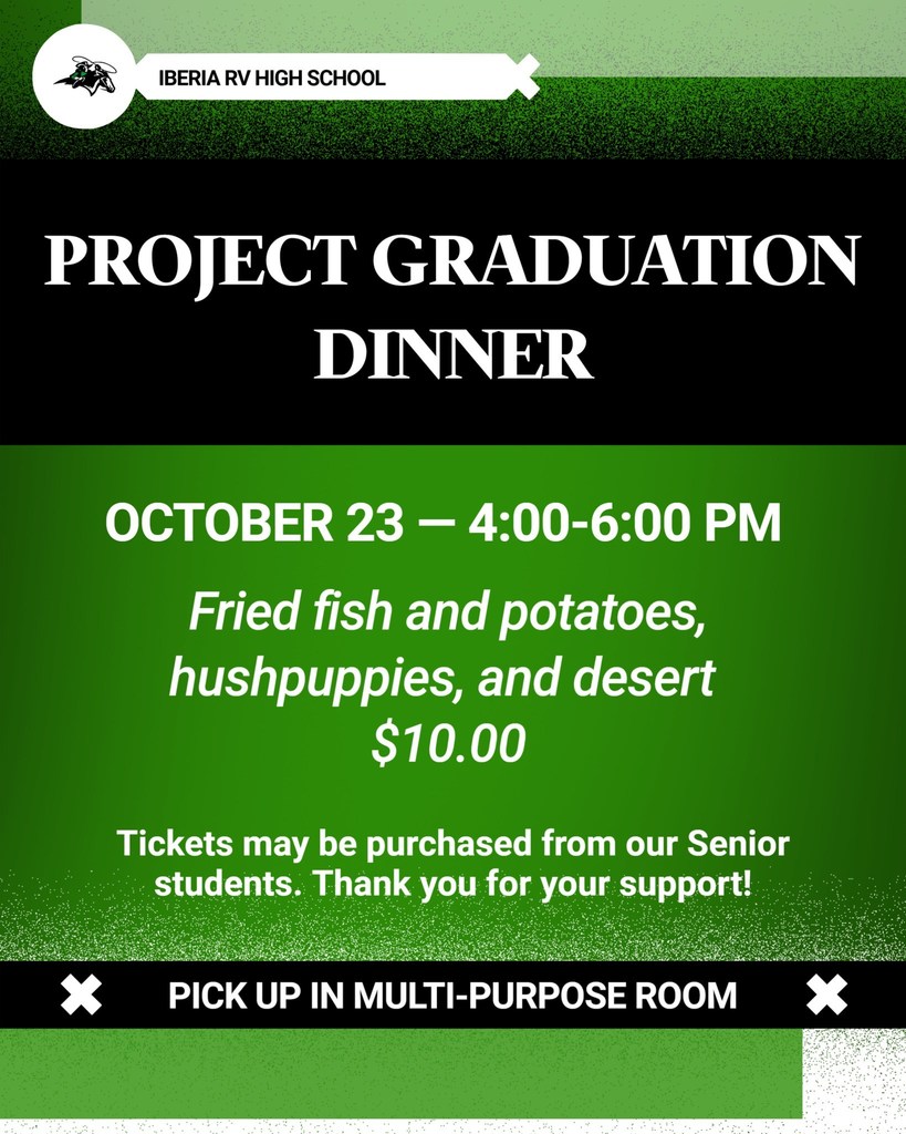 Project Grad fish fry is at the back of the school in the multipurpose room from 4-6pm. $10 