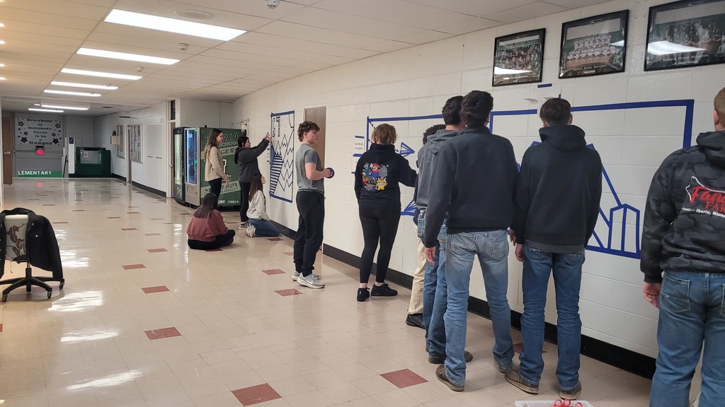 Mrs. Howard's Art Combo Class are working on the Collaborative Art Project "Tape Murals." They will be displayed during the PTO Carnival this Friday!