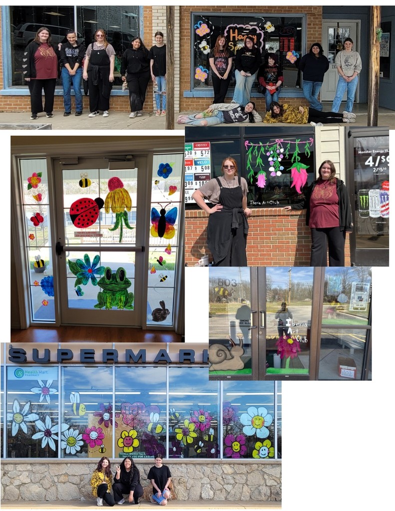 Art Club Painted the windows around the town of Iberia and Miller County Nursing Home. 